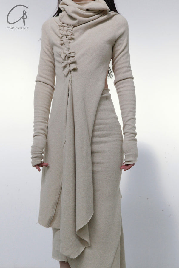 Marc le bihan top cutting ball collar skirt 2760 Tilleul